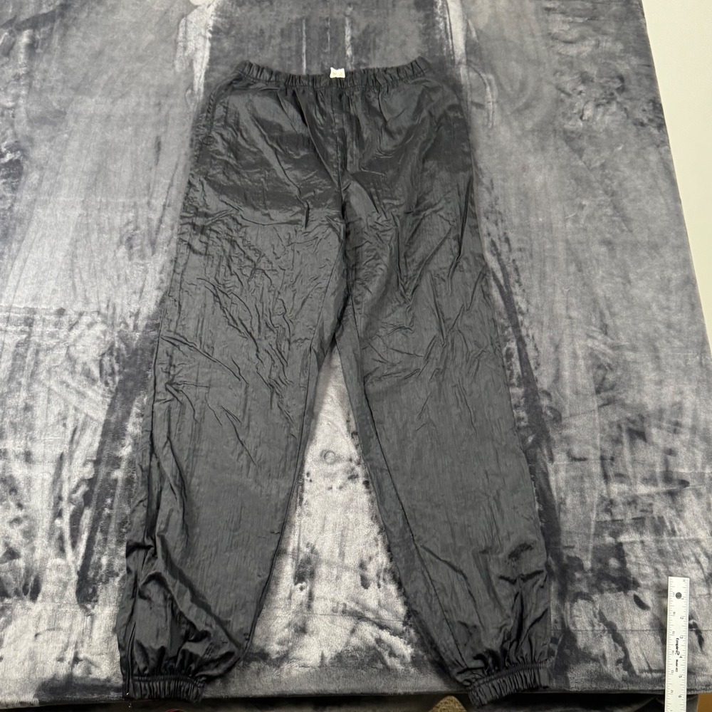 Sergio Tacchini Track Pants Mens M Black Nylon Elastic Waist Joggers 3678